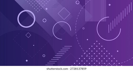 Abstractas Fondo Púrpura Geométrico Con Círculos, Guiones Y Puntos Para El Diseño Moderno