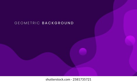 Abstract geometric purple background with dynamic shapes and wavey. Vector background