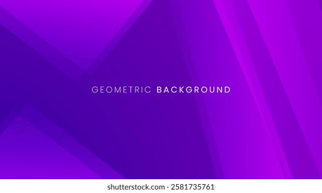 Abstract geometric purple background with dynamic shapes and overlapping rectangle. Vector background
