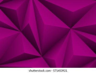 Abstract geometric purple background. Folded paper in shape triangle.