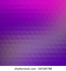 Abstract geometric purple background formed with triangles in rows, square format.