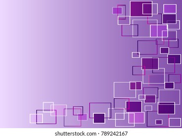 Abstract  geometric purple background with rectangles. Vector illustration