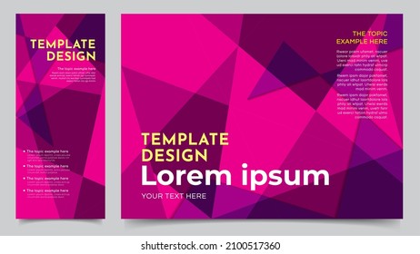 Abstract geometric purple background theme. Corporate identity layout template design for company event. Use for report, marketing, advertising, brochure, modern style