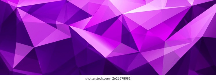 Abstract geometric purple vector illustration featuring interconnected polygons and sharp angles, creating a dynamic and modern design.