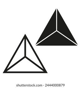 Abstract geometric pyramids. Black triangular shapes. Modern design elements. Vector illustration. EPS 10.