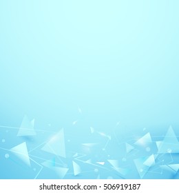 Abstract geometric pyramids with blue lines elements background
