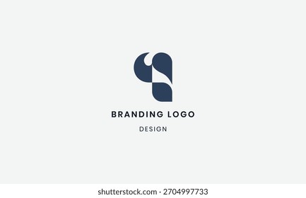 Abstraktes geometrisches Q-Logo-Design, dunkelblau