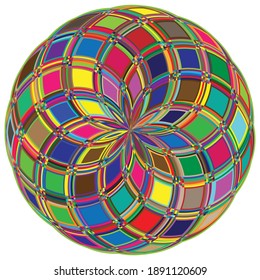 Resumen de la forma radial geométrica, icono circular, motivo y mandala