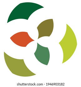 Abstract geometric radial, circular icon, motif, and mandala shape