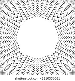 Patrón radial geométrico abstracto para marco de círculo decorativo. Arte vector.
