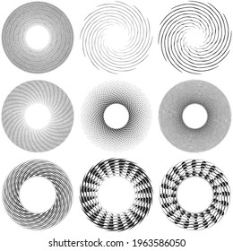 Abstract geometric radial, radiating element. Abstract mandala, motif vector. Non-figurative icon