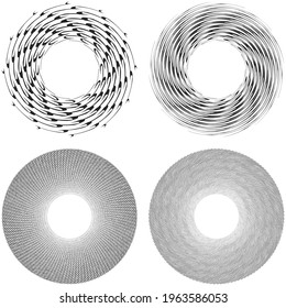 Abstract geometric radial, radiating element. Abstract mandala, motif vector. Non-figurative icon