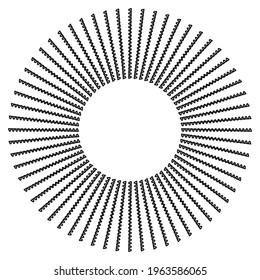 Abstract geometric radial, radiating element. Abstract mandala, motif vector. Non-figurative icon