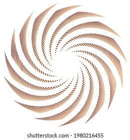 Abstraktes geometrisches Radialelement mit Radiation. Abstrakte Mandala, Motivvektor. Nicht-figuratives Symbol