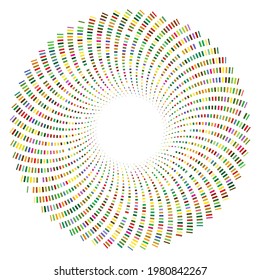 Abstract geometric radial, radiating element. Abstract mandala, motif vector. Non-figurative icon