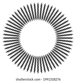 Abstract geometric radial, radiating element. Abstract mandala, motif vector. Non-figurative icon