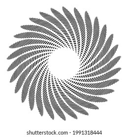 Abstract geometric radial, radiating element. Abstract mandala, motif vector. Non-figurative icon