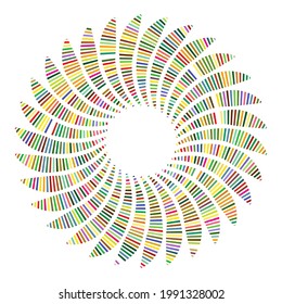 Abstract geometric radial, radiating element. Abstract mandala, motif vector. Non-figurative icon