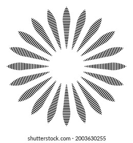 Abstract geometric radial, radiating element. Abstract mandala, motif vector. Non-figurative icon