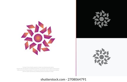 Abstract Geometric Radial Wheel Spin Logo