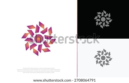 Abstract Geometric Radial Wheel Spin Logo