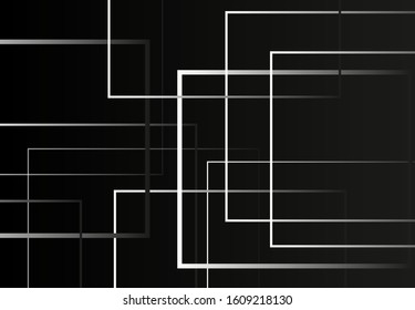 Abstract geometric with random, chaotic lines for banner, cover, network concept. Backdrop creative pattern monochrome illustration. Vector lines connections for design.