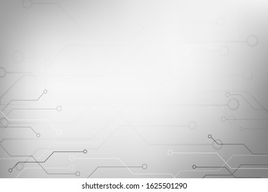 Abstract geometric random circuit  white and gray gradient color technology concept background. EPS10 vector Illustration design. 