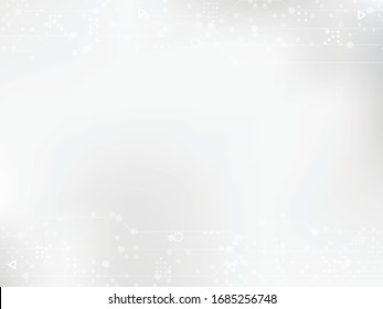 Resumen aleatorio de puntos o círculos de color blanco y gris degradado de fondo concepto de tecnología de color. Diseño de ilustración de vector EPS10.