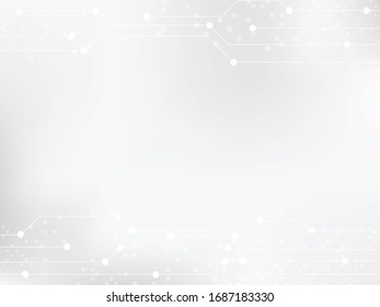 Abstract geometric random of dots or circles white and gray gradient color technology concept background. EPS10 vector Illustration design.