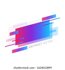 Abstract geometric rectangle shape. Fluid gradient design for banner, card, brochure. Vector illustration.