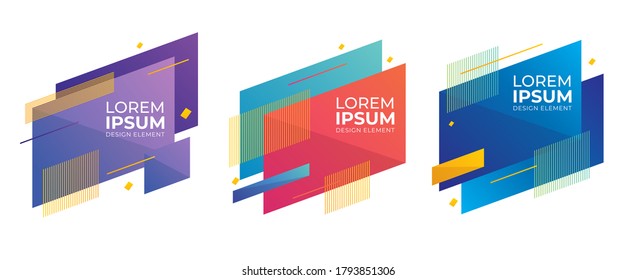 abstract geometric rectangle shape. fluid gradient background for banner, card, brochure, flyer. vector illustration