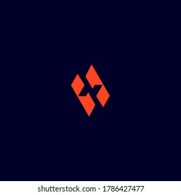 Abstract Geometric Rectangle Slash Initial N Letter Logo