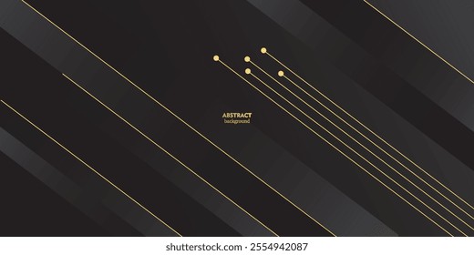Abstract geometric rectangular background in diagonal gray with gold stripes. Luxury background with modern 3D bronze style.