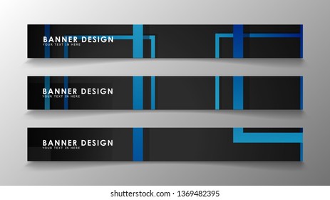 Abstract geometric and rectangular pattern banners with blue gradients. Vector Illustration. Eps 10