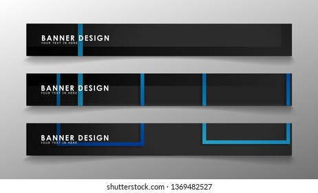 Abstract geometric and rectangular pattern banners with blue gradients. Vector Illustration. Eps 10