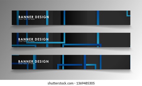 Abstract geometric and rectangular pattern banners with blue gradients. Vector Illustration. Eps 10