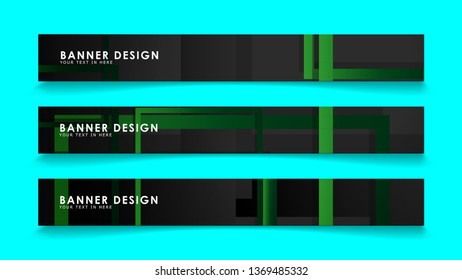 Abstract geometric and rectangular pattern banners with green gradients. Vector Illustration. Eps 10