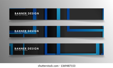 Abstract geometric and rectangular pattern banners with blue gradients. Vector Illustration. Eps 10