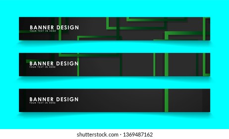 Abstract geometric and rectangular pattern banners with green gradients. Vector Illustration. Eps 10