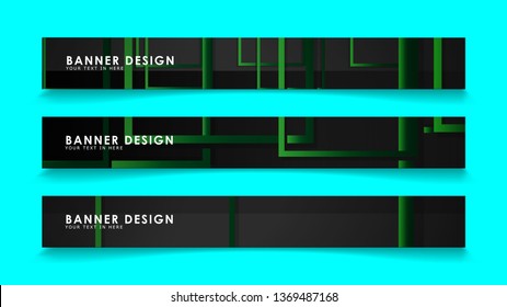 Abstract geometric and rectangular pattern banners with green gradients. Vector Illustration. Eps 10
