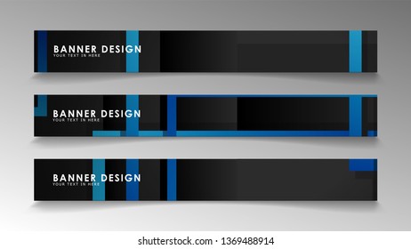 Abstract geometric and rectangular pattern banners with blue gradients. Vector Illustration. Eps 10