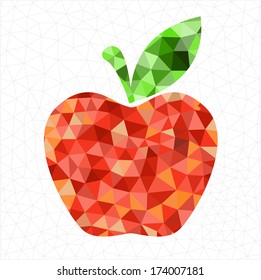 Abstract geometric red apple