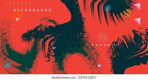 Abstract geometric red background with decorative elements. red Vector illustration for your design.