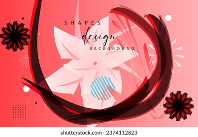 Abstract geometric red background with decorative elements. red Vector illustration for your design.