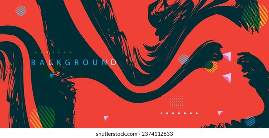 Abstract geometric red background with decorative elements. red Vector illustration for your design.