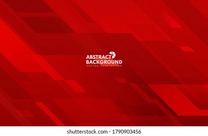 Abstract geometric red background with lighting lines. Futuristic technology concept. You can use for cover template, poster, banner web, flyer. Vector illustration