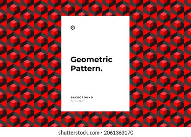 Abstract geometric red background. Seamless pattern. Backdrop. Cover illustration design layout. Texture. Textile. Wallpaper. Tiles. Vintage. Horizontal. Eps10 vector