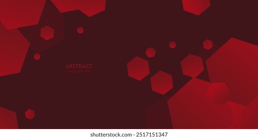 Fondo rojo geométrico Abstractas con Formas hexagonales simples superpuestas. Diseño de moda colorido. Vector Eps10