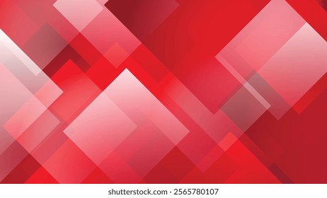 Abstract geometric red background. Red geometric square background. Vector illustration