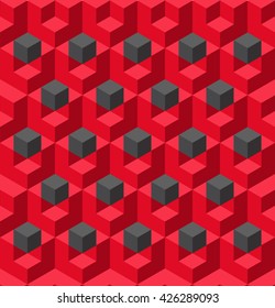 Abstract geometric red black pattern